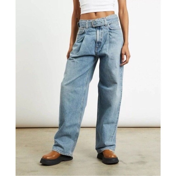 Agolde Denim - Agolde Belted Baggy Jeans in Outlander Free People